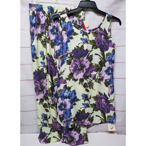 Vtg Mondi West Germany Size 34 (Small) 2 Piece Tank & Pant Set Floral w/Tags